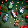 Pinza de Bastón Estilo Navidad, Pinza de Tiburón Peludo Verde, Pinza Linda de Muñeco de Nieve y Hombre de Jengibre, Adorno para el Cabello de Fiesta Festiva