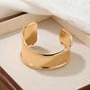 Pulsera Europea y Americana Simple para Viajero de Alto Sentimiento 1 Pulsera Elegante Geométrica de Metal Abierta de Cara Ancha para Mujer