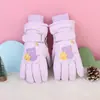 Crianças de 3 a 17 anos, crianças luvas infantis grossas à prova de frio, à prova d'água, à prova de vento, antiderrapantes, quentes, de algodão para neve para esqui, inverno