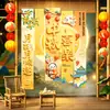 Enfeites Decorativos para o Festival do Meio do Outono e Dia Nacional, Adereços Criativos de Cenário Cartoon Estilo Chinês, Decoração de Atmosfera para Mesa de Casa