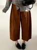 Pantalones tipo globo de cintura elástica con cordón para mujer talla grande, estilo otoño 2026, holgados, versátiles, casuales, cortos para mujer talla grande NK1602