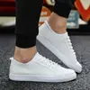 Zapatos de Lona de Moda Juvenil para Todas las Estaciones Zapatos Blancos con Cordones de Color Sólido Estilo Coreano para Hombre Zapatos Casuales Versátiles para Hombre