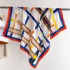 Moda Comércio Exterior 90 Lenço Quadrado Grande Corrente Seda Versátil Padrão Espinha de Peixe Xale Lenço Lenço Estampado Retrô Lenço de Cabeça Lenço