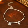 Pulsera de plata de ley 925 con piedra lunar Love para mujer, fina, sencilla, con nicho, a juego, con cuentas de plata rota de alta gama.
