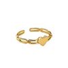 S925 Sterling Silver Plated 14K Gold Love Opening Ring Anel de dedo indicador feminino de alto nível de design de nicho leve de luxo para todos os fósforos