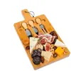 Set de tabla de quesos de bambú cortador de mantequilla tabla de quesos tabla de pizza multifuncional creativa ventas directas de fábrica