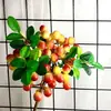 Buquê de Frutas Artificiais em Tons Vermelhos Festivos, Frutas de Natal Trazedoras de Sorte, Decoração para Sala de Estar de Casa, Arranjo Floral