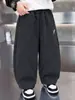 Calça de Verão e Outono para Meninos com Bordado de Letras e Foice Estilo Coreano Calça Casual Solta Estilosa para Crianças Calças de Bebê