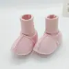 Zapatos para bebé y niño pequeño de otoño e invierno con pelo integrado, forro polar, rizo grueso, suela suave de algodón, zapatos y calcetines