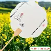 Ventilador Redondo con Pinturas de Colores, Abanico de Caligrafía Lacada, Abanico de Laca Cultural y Creativo Pintado a Mano, Abanico Especial de PVC DIY con Imágenes, Abanico de Estilo Antiguo con Pintura a Tinta