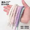 Cordones de Felpa Redondos, Coloridos y Versátiles, para Zapatos de Dedo Gordo, Zapatos Casuales y Zapatos Peludos, un Par