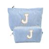 Bolsa de Hombro de Pana con Letras Transfronteriza de Amazon, Bolsa Bordada de Toalla, Bolsa de Almacenamiento para Neceser, Material de Pana