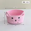 Cesta de Armazenamento de Corda de Algodão com Orelha de Gato Desenho Animado Cesta Tecida de Múltiplas Cordas de Algodão Armazenamento de Entrada Armazenamento de Mesa de Escritório Cesta de Armazenamento para Miudezas