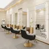 Barbearia Celebridade da Internet Espelho Parede Espelho de Cabeleireiro Lado Único Espelho Iluminado Parede Salão de Cabeleireiro Espelho LED Especial Inteligente