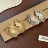 Pendientes Exagerados de Abanico de Estilo Europeo y Americano de Gama Alta, Pendientes Versátiles con Diseño de Radiación de Estilo Trendy Ins