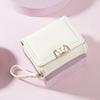 Nueva cartera corta para mujer 2025, estilo coreano, con lazo, monedero, tarjetero, bonita cartera
