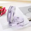 Cinta de malla satinada con borde dorado BEST WISHES cinta de organza con letras en inglés cinta para empaque de caja de regalo DIY