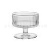 Copa de vidrio flotante vintage con patrón vertical para restaurante, de alto valor de color, para helado, pudín, yogur casero, taza para helado