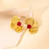 Pendientes de Acero Inoxidable Estilo Retro Europeo y Americano Diseño Geométrico de Alta Gama Concha Circona Pendientes de Lujo Ligero Pendientes de Acero de Titanio para Mujer