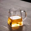 Juego de Té Kung Fu Resistente al Calor Vidrio de Alta Temperatura Taza de Presentación con Colador de Té Filtro Divisor de Té Taza de Presentación de Vidrio Espeso Grande y Pequeño