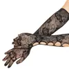Luvas de Malha Europeias e Americanas da Moda Transfronteiriças, Luvas de Malha Escura Góticas, Luvas para Cosplay de Halloween