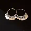 Pendientes de Aro Grandes Exagerados con Borlas de Disco Dorado Transfronterizos Europeos y Americanos Moda Ins Elegante Diseño de Nicho para Mujer