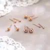 925 Sterling Silver Temperamento Levantar Brincos Redondos Brincos Femininos Simples Brincos de Bola Pequenos Mini Brincos de Feijão