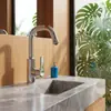 Torneira Moderna Minimalista para Lavatório de Banheiro com Monocomando, Torneira de Bancada Alta em Aço Inoxidável Cromado com Cartucho de Disco Cerâmico, Aerador Economizador de Água Anti-respingo Torneira Misturadora Monocomando para Bancada de Banheiro