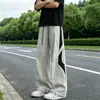 Pantalones cargo de estilo americano con bloques de color para hombre, nueva colección de otoño, corte holgado, talla grande, pierna ancha, pantalones casuales de trabajo