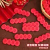 Decoración de Pastel de Año Nuevo 2026 Galletas Toppers Rojos Feliz Año Nuevo Adornos de Moneda Año del Caballo Decoraciones para Horneado de Postres