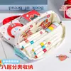 Bolsa para lápices magnética con tapa abatible, gran capacidad, portátil, impermeable y resistente a las manchas, con diseño de gato lindo, para estudiantes de primaria, bolsa de papelería para lápices de dibujos animados