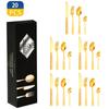 Vajilla de acero inoxidable con diseño popular de Amazon transfronterizo, juego de 16 piezas con cuchillo para carne, tenedor, cuchara y cucharilla de té estilo occidental.