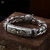 Pulsera de plata esterlina S925 al por mayor, plata valiente de la fortuna, gruesa para hombre, con mortero de diamante, plata tailandesa, retro, personalidad, adornos de plata