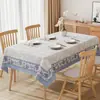 Mantel nuevo estilo chino, lavable, impermeable, a prueba de aceite, resistente al calor, lujo ligero, gama alta, estilo chino tradicional, mantel rectangular para mesa de centro