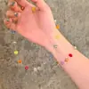 Collar de Cuentas de Colores Dopamina de Verano para Mujer, Accesorio de Cadena para el Cuello de Alta Gama, Cadena para Clavícula, Pulsera, Gargantilla