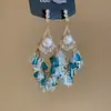 Pendientes de gota con incrustaciones de diamantes transfronterizos europeos y americanos, pendientes de lujo de alta gama, accesorios para orejas de moda de nicho, venta al por mayor desde fabricante de Yiwu