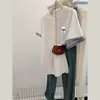 Tamanho Extra Grande 150kg Listrado Costurado Bordado Manga Curta Camiseta Verão Estampa de Filhote Solto Casual Gola Redonda Top para Mulheres