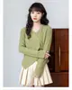 Camiseta de Manga Larga Irregular Fresca Reductora de Edad para Mujer, Calidad Original, Otoño e Invierno, Cuello en V Cruzada Ajustada Versátil, Camiseta Básica Nueva