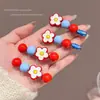 Grampo de cabelo elegante com bolinhas estilo coreano para franja, presilha lateral floral de luxo leve, acessório de cabelo tipo bobby pin