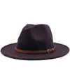 Novo chapéu de jazz elegante da moda outono e inverno estilo europeu, americano e britânico, chapéu de copa alta, chapéu de aba larga, chapéu de lã masculino e feminino