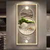 Nueva Decoración de Paisaje para Vestíbulo Chinoiserie Pared de Fondo Frente a la Puerta Pintura Colgante de Paisaje Pasillo Pasillo Pintura de Luz LED