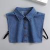 Cuello falso para mujer, cuello puntiagudo de mezclilla, suéter azul, cuello de camisa, ropa interior versátil de otoño e invierno, Ruan, temperamento elegante, estilo a juego, cuello