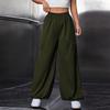 Moda Femenina Europea y Americana Transfronteriza Otoño e Invierno 2026 Nuevo Pantalón Cargo Deportivo Jogger Casual Holgado de Pierna Ancha con Cintura Elástica