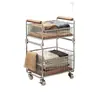 Carrito de bocadillos móvil de dos niveles estilo vintage para sala de estar, usado para almacenar bocadillos, frutas y bebidas
