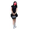 Vestido Feminino Manga Curta Gola Polo Preto Verão Novo Estilo Coreano Estilo Preppy Slim Simples Slim Saia Bolo