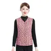 Chaleco Floral Casual Versátil de Moda para Mamá Chaleco de Terciopelo para Abuela Chaleco Grueso a Prueba de Frío Cálido para Mujer