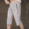 Pantalones Cortos Finos de Verano para Hombre con Bolsillos con Cremallera, Corte Recto Holgado, Shorts Deportivos de Seda Helada, Shorts Casuales Grandes, Longitud 7/8