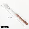 Vajilla de Acero Inoxidable de Mango Redondo Japonés Transfronterizo Alas de Pollo Mango de Madera Cuchillo de Cena Tenedor Cuchara Palillos Juego de Vajilla