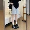 Pantalones Cortos Deportivos Grises con Tres Rayas para Mujer, Verano 2026, de Cintura Alta, Casuales, de Corte Recto, Holgados, Estilo Americano, Pierna Ancha, de Cinco Puntos