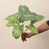 Folhas de Begônia Artificiais, Folha de Monstera, Folhagem para Paisagismo, Kuan Yin com Água Pingando, Adereços para Transmissão ao Vivo, Folhas Verdes para Decoração de Casa